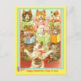  katten die Valentijn Briefkaart zingen, alt. Tuck