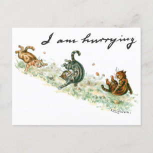 Katten die vallen door Louis Wain Briefkaart