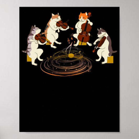 Katten die Violin Cello Music Cat Lover spelen Poster (Voorkant)