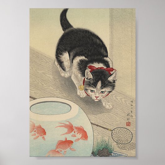 Katten die vissen Poster van visdieren in Japan b (Voorkant)