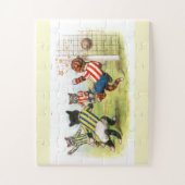 Katten die voetbal spelen kunst legpuzzel (Verticaal)
