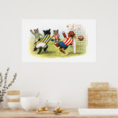 Katten die voetbal spelen poster (Keuken)