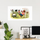 Katten die voetbal spelen poster (Thuiskantoor)