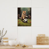 Katten die voetballen poster (Keuken)