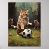 Katten die voetballen poster (Voorkant)