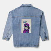 Katten die vragen stellen denim jacket (Achterkant)