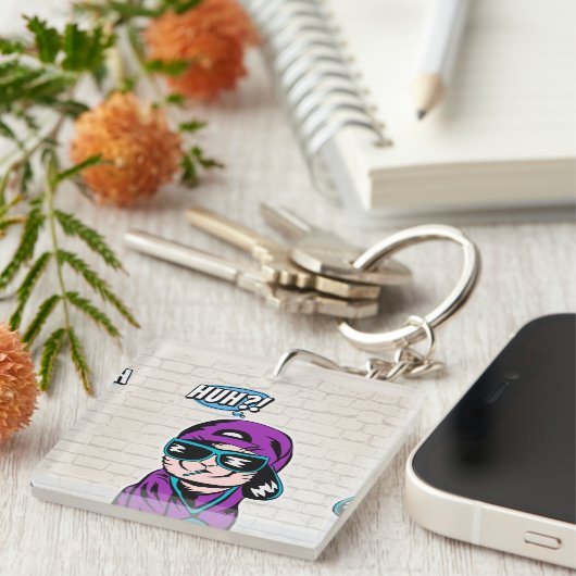 Katten die vragen stellen sleutelhanger (Voorkant Rechts)