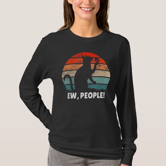Katten die wijn drinken, bah mensen t-shirt (Voorkant)