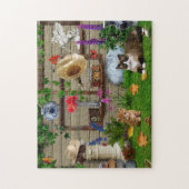 Katten Dieren Huisdier kinder meisje Legpuzzel (Verticaal)