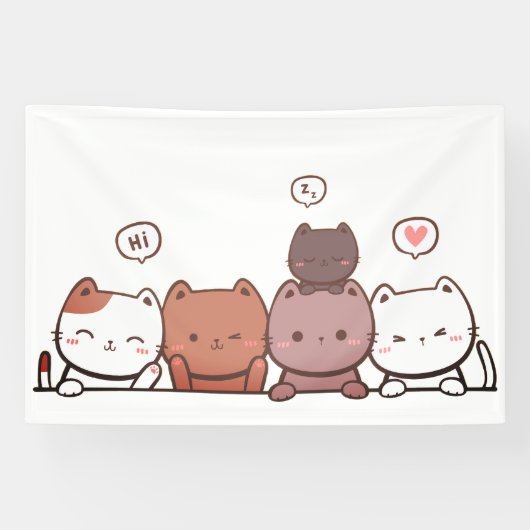 Katten, Dieren, Pret Spandoek (Horizontaal)
