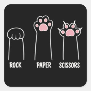 Katten Dierenhuisdier Liefhebber Steen Papier Scha Vierkante Sticker