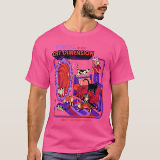 Katten Dimensie Sci-Fi Retro Vintage Grappig Volwa T-shirt