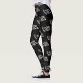 Katten Dimensionaal Afbeelding Logo, zwart Leggings (Links)