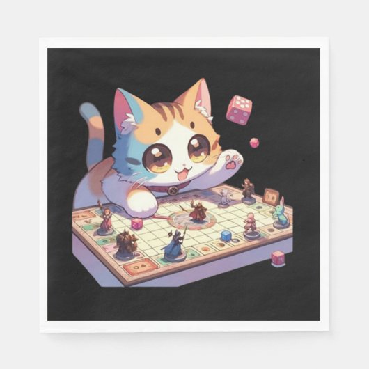 Katten Dobbelstenen Tafelbladspel Servet (Voorkant)