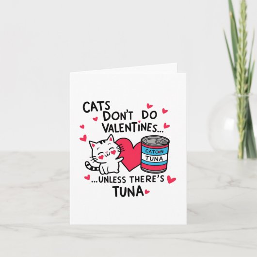 Katten doen geen Valentijnse dingen Bedankkaart (Voorkant)