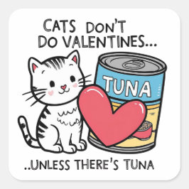 Katten doen geen Valentijnse... Kitten houdt van t Vierkante Sticker