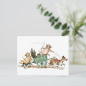 Katten Dog Cart van Louis Wain Briefkaart (Staand voorkant)