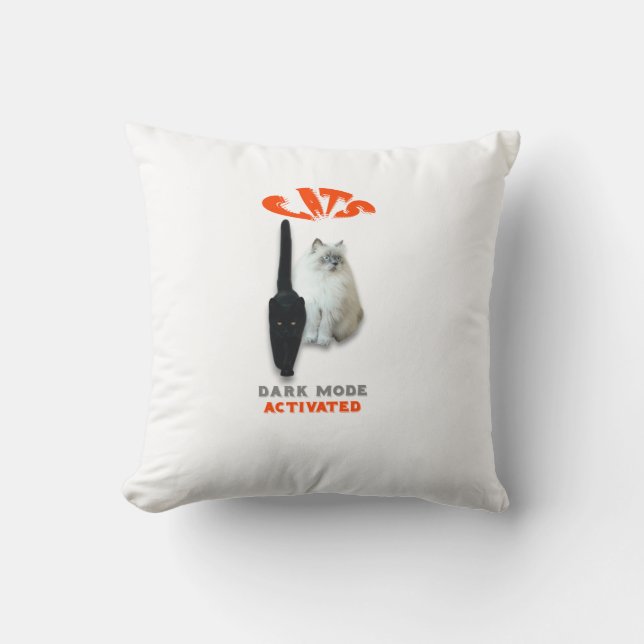 Katten Donkere modus geactiveerd Kussen (Voorkant)