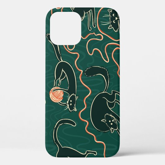 Katten : Doodle naadloos patroon Case-Mate iPhone Case (Achterkant)