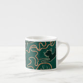 Katten : Doodle naadloos patroon Espresso Kop (Rechts)