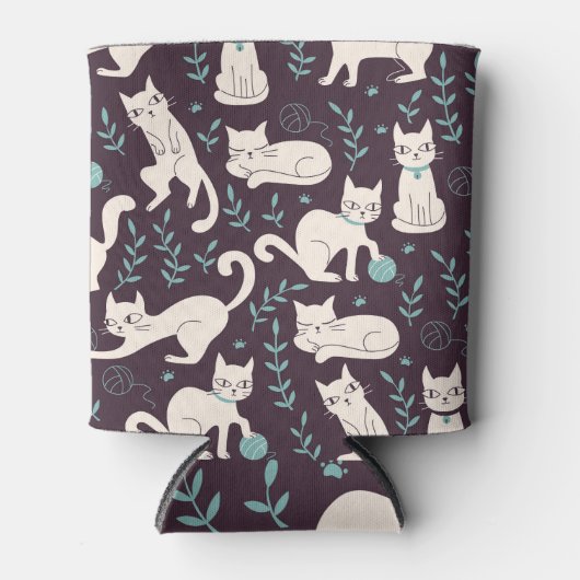 Katten Doodle stijl patroon Blikjeskoeler (Voorkant)