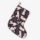 Katten Doodle stijl patroon Kleine Kerstsok (Voorkant (Hangend))