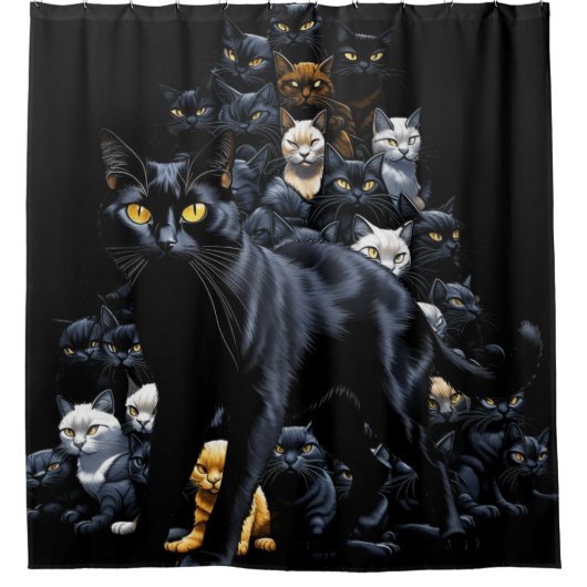 Katten Douchegordijn (Voorkant)