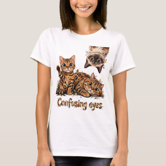 Katten Drietand in Bloei, Kat is Schattig, Grappig T-shirt