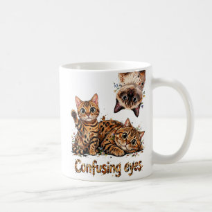 Katten Drietand Trio in Bloei Kattenogen kitten Ka Koffiemok