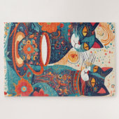 katten drinken koffie puzzel (Horizontaal)