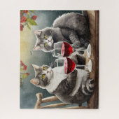 Katten Drinken Wijn Puzzel! Legpuzzel (Verticaal)