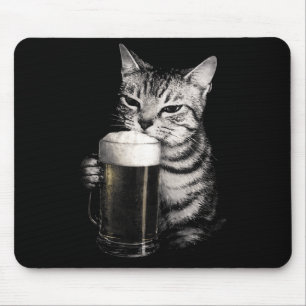 Katten drinkt bier grappige meme mannen vrouwen bi muismat