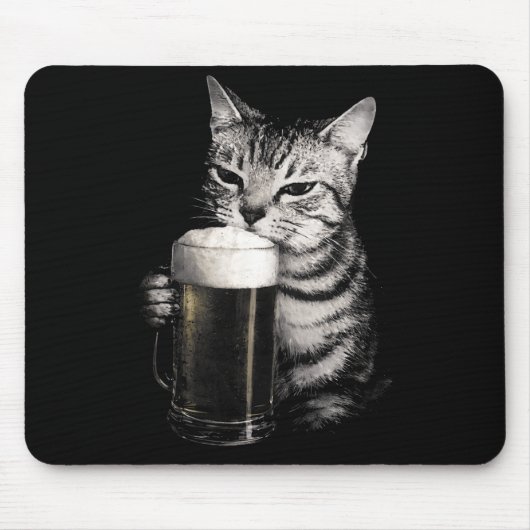 Katten drinkt bier grappige meme mannen vrouwen bi muismat (Voorkant)