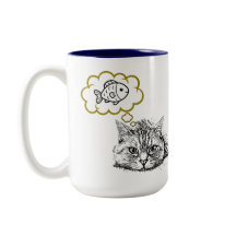 Katten Dromen Van Vis Hand Getekende Koffiemok