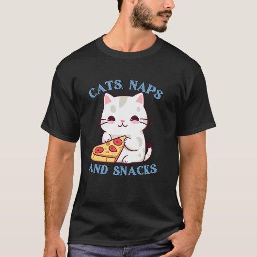 Katten, dutjes en snacks t-shirt (Voorkant)