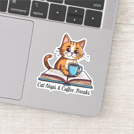 Katten dutjes & Koffiepauzes Waterdicht Sticker
