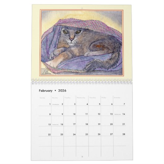 KATTEN! Een kat per maand kalender (Feb 2026)