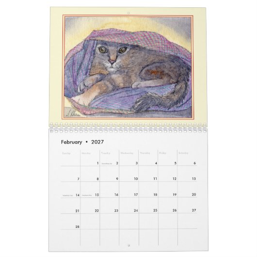 KATTEN! Een kat per maand kalender (Feb 2027)