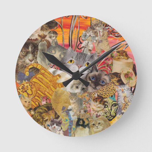 Katten een Plenty Ronde Klok (Voorkant)