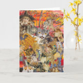 Katten een Wenskaart Kaart (Gele Bloem)