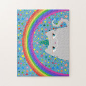 Katten Eenhoorn Puzzel Regenboog Sterren Mooie Cad (Verticaal)