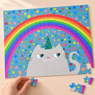 Katten Eenhoorn Puzzel Regenboog Sterren Mooie Cad