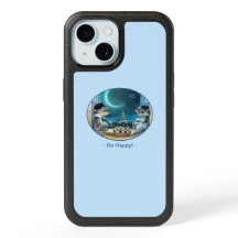 Katten Eiffeltoren - Nacht Happy Otterbox Hoesje