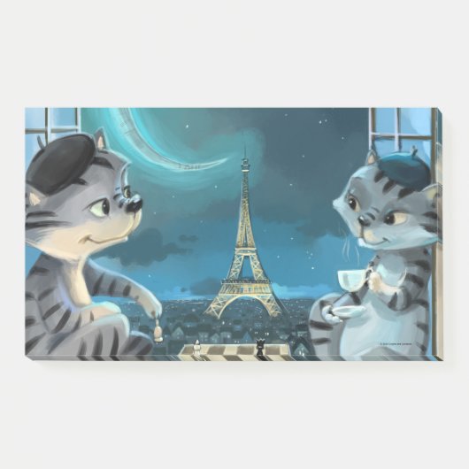 Katten Eiffeltoren - Nacht Notities 10" x 6"  Post-it® Notes (Voorkant)