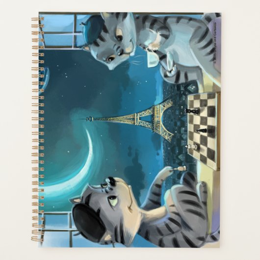 Katten Eiffeltoren - Nacht Wekelijkse Planner (Voorkant)