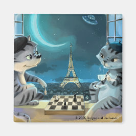 Katten Eiffeltoren - Nachtplein Magneet 2"