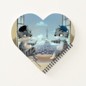 Katten & Eiffeltoren - Parijs Hart Notitieboek (Achterkant)