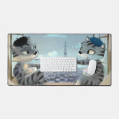 Katten & Eiffeltoren - Paris Bureaumat (Keyboard & Muis)