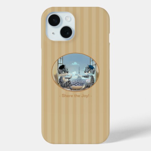 Katten & Eiffeltoren – Paris Joy Phonehoesje Case-Mate iPhone Case (Achterkant)