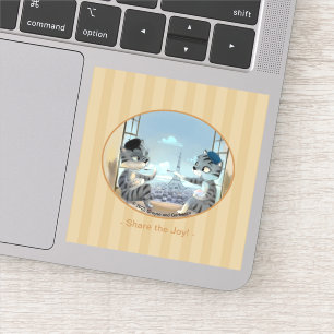 Katten & Eiffeltoren – Paris Joy Vinyl Sticker (V)